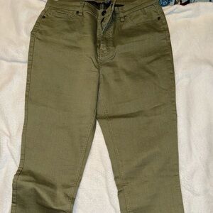 DG2 by Diane Gilman Olive Green Stretch Pants